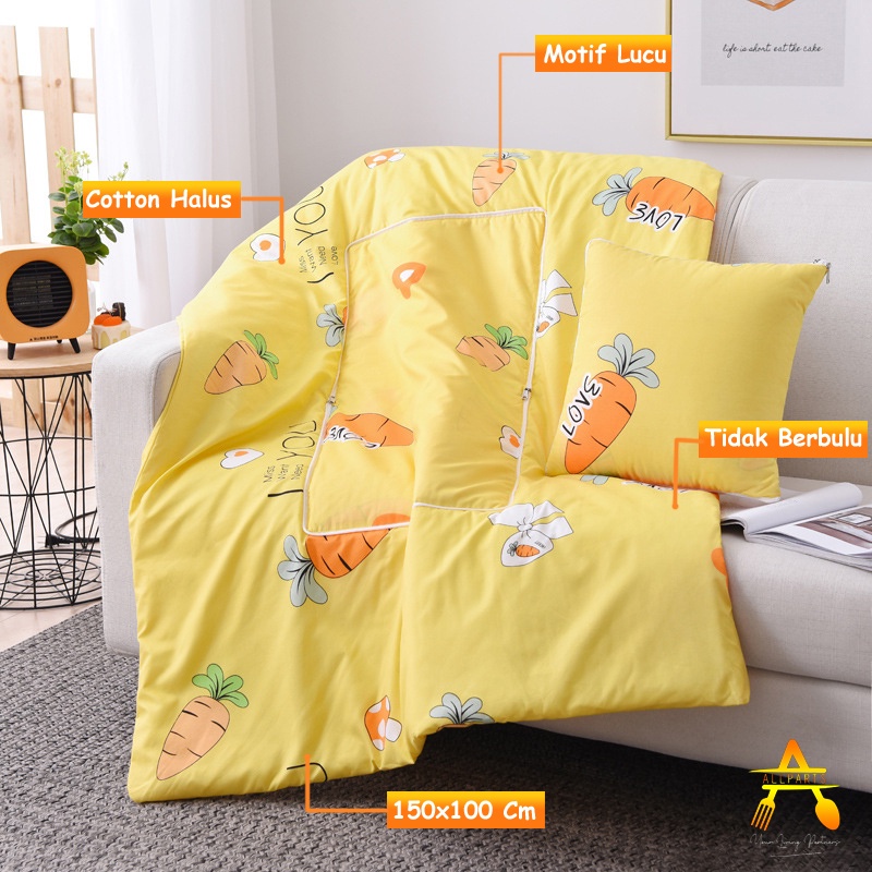 Bantal Jadi Selimut Balmut Karakter Selimut Bantal Lipat Dewasa Jumbo 150x100 Cm Bantal Sofa