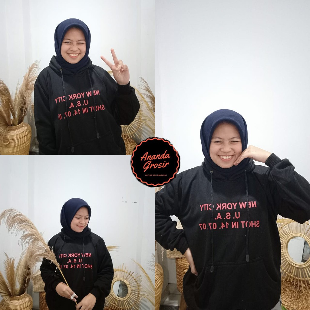 NEW YORK CITY Sweater Fleece Asli / Hoodie Wanita Terkini