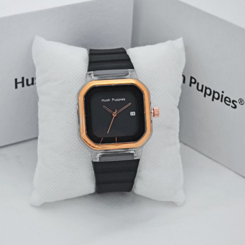 Jam tangan wanita / cwe Hush puppies Rubber tanggal aktif