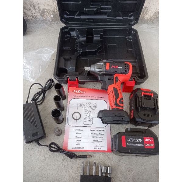 CORDLESS IMPACT WRENCH JLD TOOLS 48VOLT BUKA BAUT BAN MOTOR MOBIL TRUCK