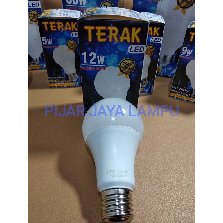 Lampu LED TERAK 12 watt Bohlam LED Rumah 12W Cahaya Putih Terang Murah Bagus