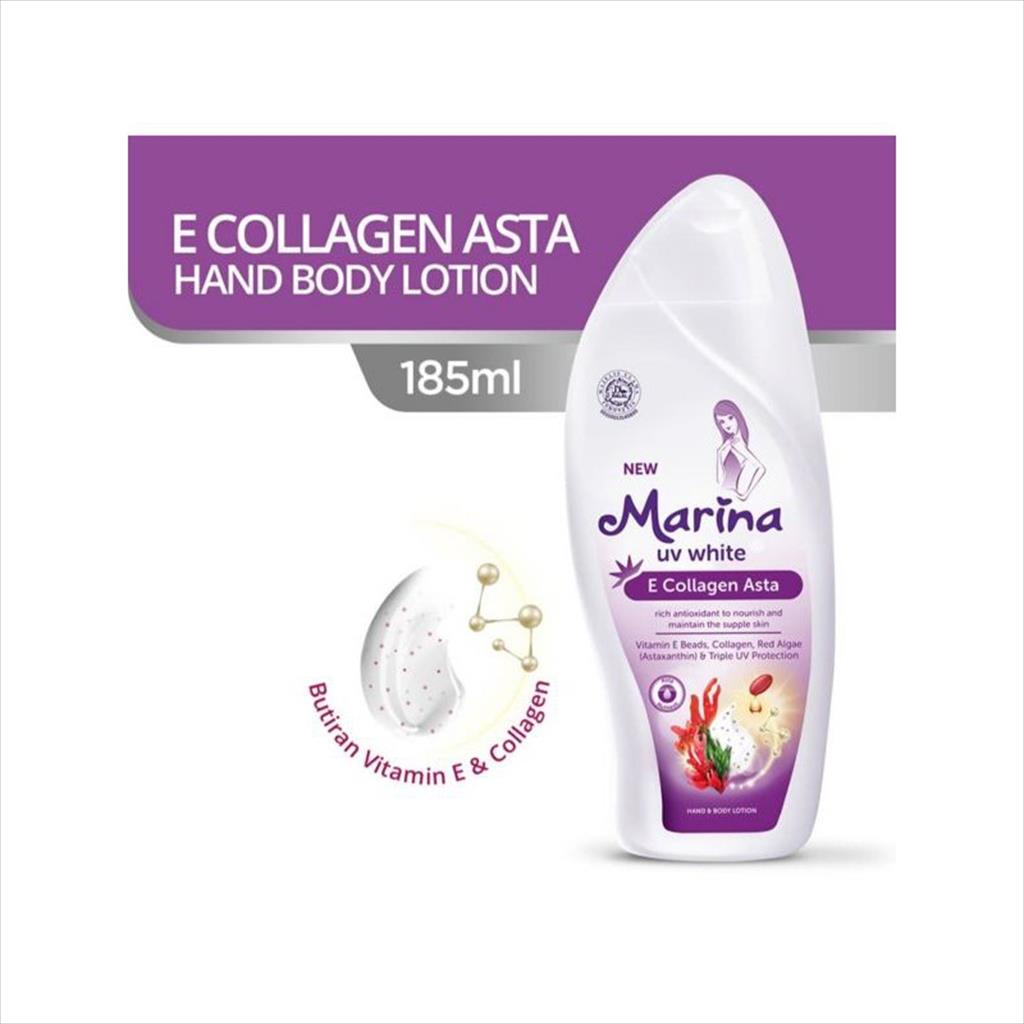 Jual Marina Uv White E Collagen Asta Hand And Body Lotion 185 Ml Shopee