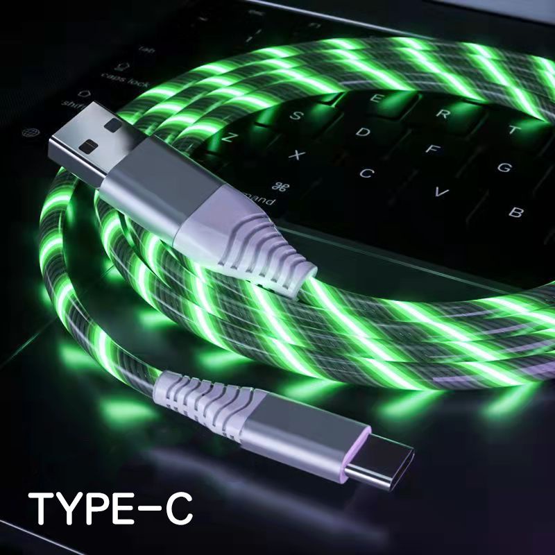 Kabel LED USB/Type  C Fast Charging/Cable data LED