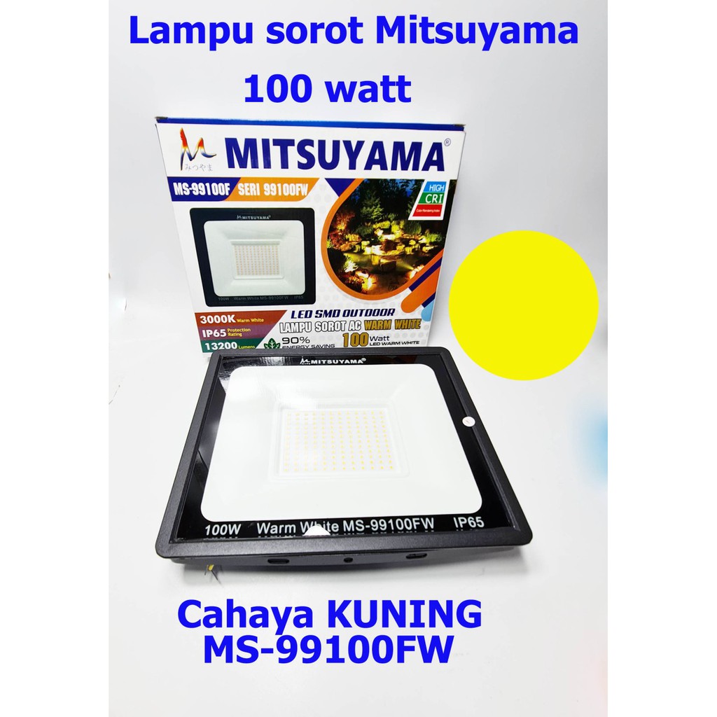 Mitsuyama 220V AC KUNING 100w MS lampu sorot