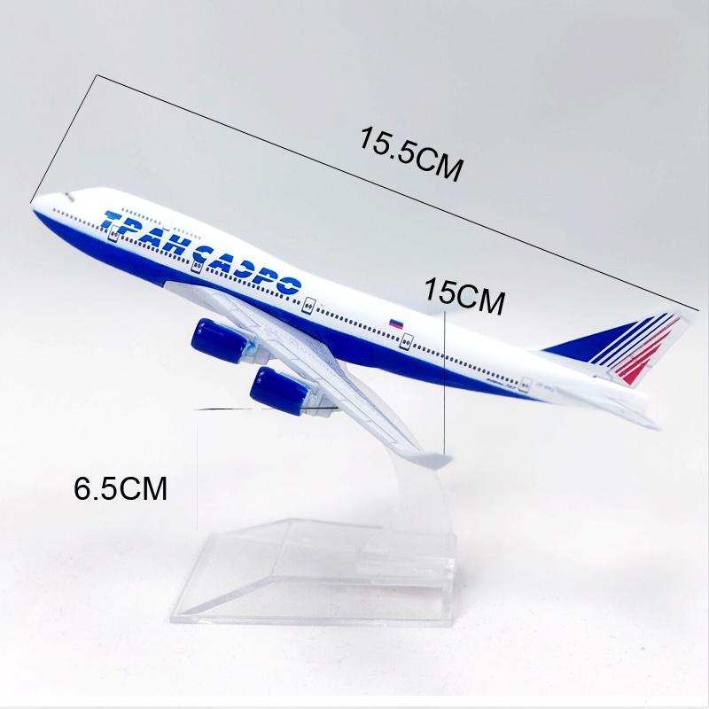 Pesawat Antar Benua Rusia Boeing 747model Pesawat Die-cast Alloy Metal B747 Model Pesawat 16CM