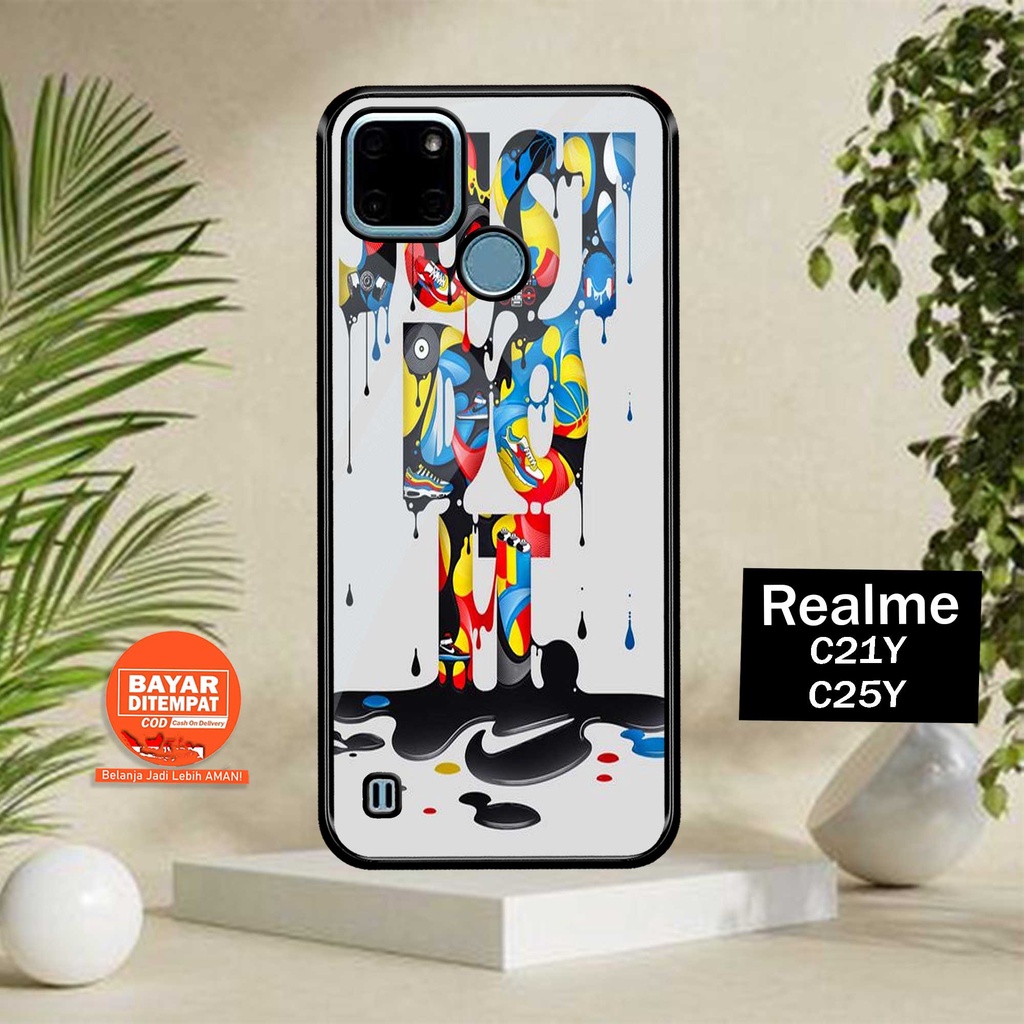 SRC Case Hardcase Realme C21y dan C25y Motif Air Nike Glossy 2D Terbaru Casing Sarung Hp Softcase Ae