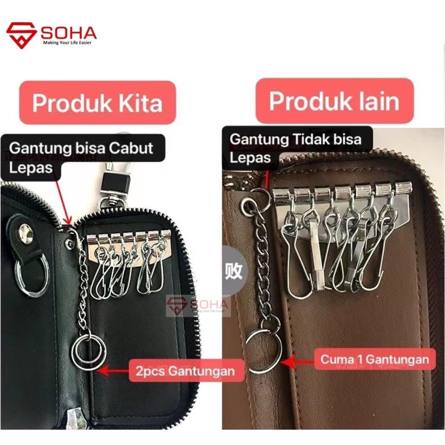 AM-25 Dompet Gantungan Kunci Mobil Car Key Bag Simpan STNK Uang Koin