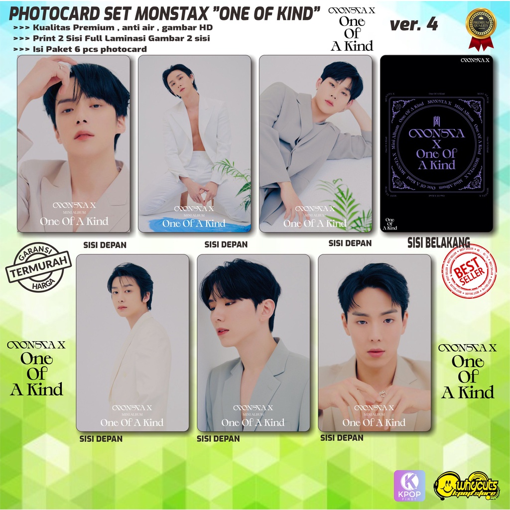 PHOTOCARD SET PC KPOP PREMIUM MONSTAX ONE OF A KIND (Isi full paket 6 pcs )