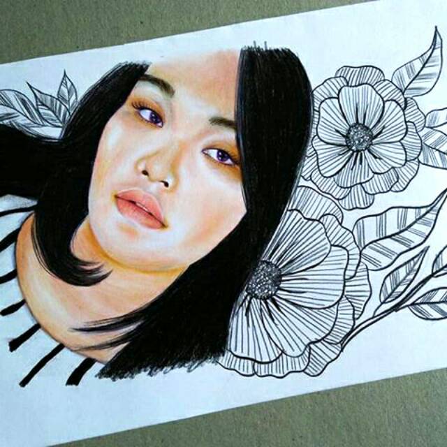 

Potret drawing, colur pencil