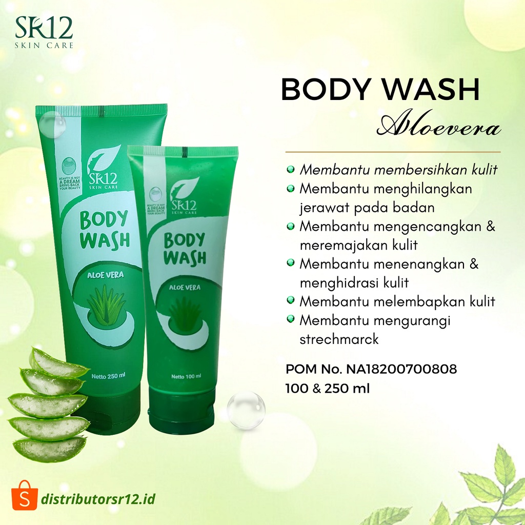 Body Wash Aloe Vera SR12 Sabun Mandi Keharuman Menyegarkan Kulit Bersih Halus dan Lembut