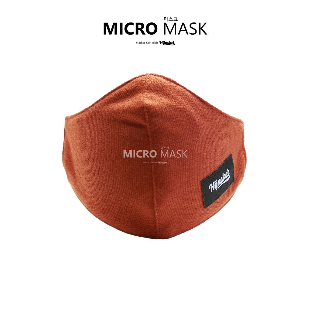 Masker Hijab Hijacket Headloop Polos Micro Mask 2 ply II Masker hijab keren-TERACOTTA