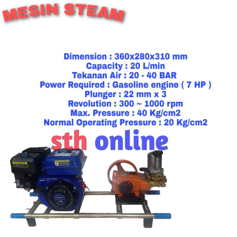 MESIN STEAM bensin cuci mobil motor / power sprayer