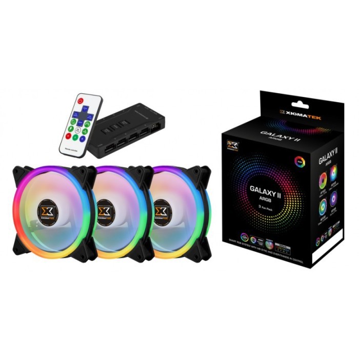 Fan Casing XIGMATEK Galaxy II Elite 3 Fan RGB 3in1 (REMOTE+CONTROLER) MANTULLL GAN