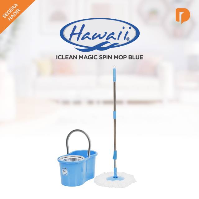 Alat Pel Lantai Hawaii Iclean Magic Spin Mop Blue