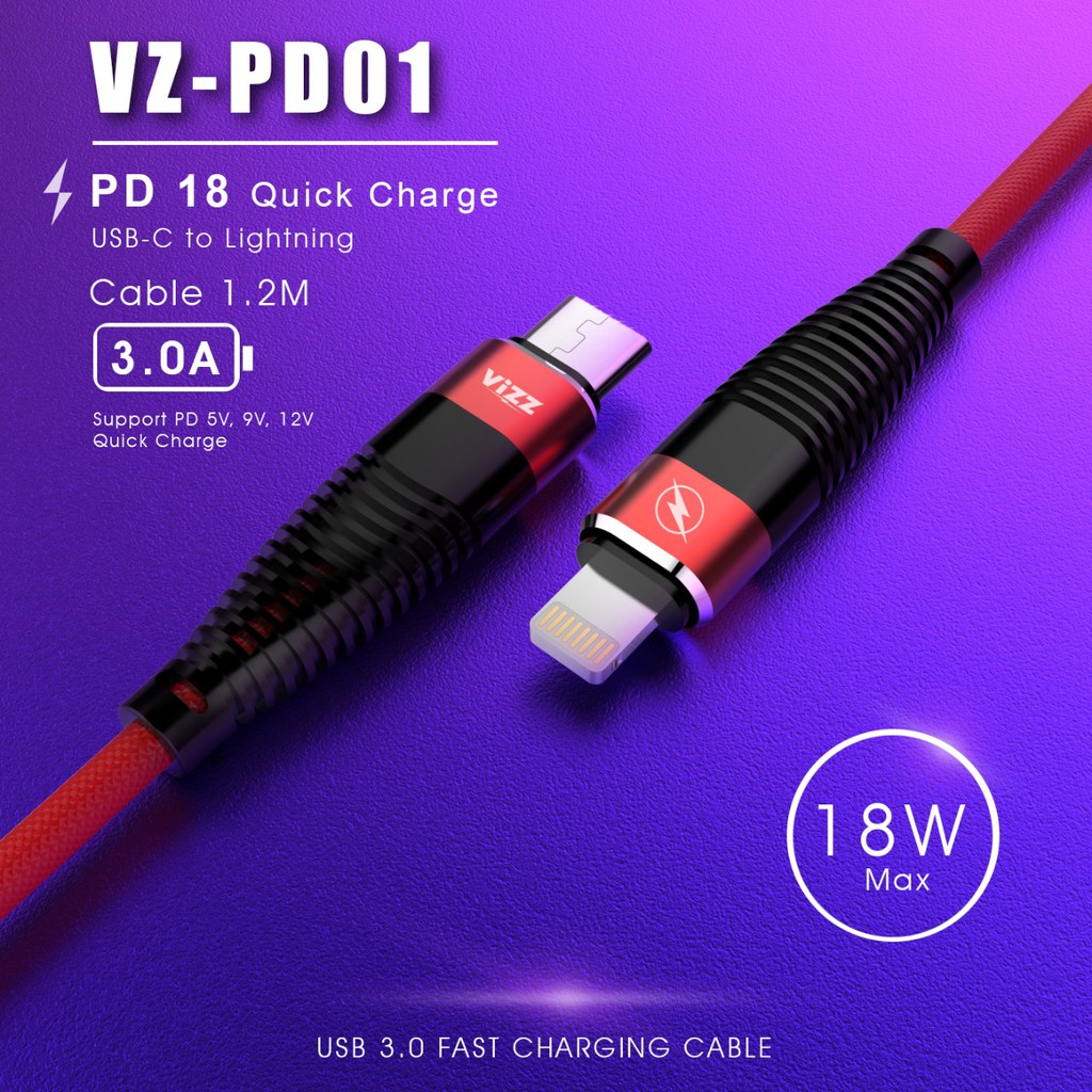 Vizz Original Kabel Type C To Lightning VZ-PD01 VZPD01 Tipe C