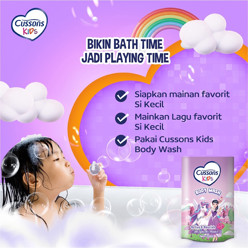 Bisa COD CUSSONS KIDS Body Wash Soft &amp; Smooth / Active &amp; Nourish / Fresh &amp; Protec - Cusson Body Wash Refill 2