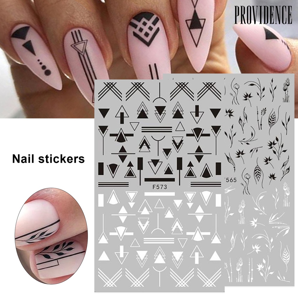 Providence Nail Sticker Self-Adhesive Long-lasting Multi-functional Abstract Lady Face Avocado Color 3D Nail Sticker for Girl