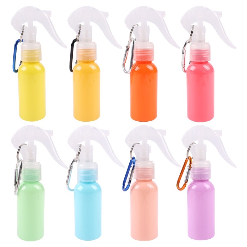 60ml Empty Refillable Press Spray Bottle / Plastic With Hook Essential Oils Liquid Bottles / Traveling and Outgoing Portable Container