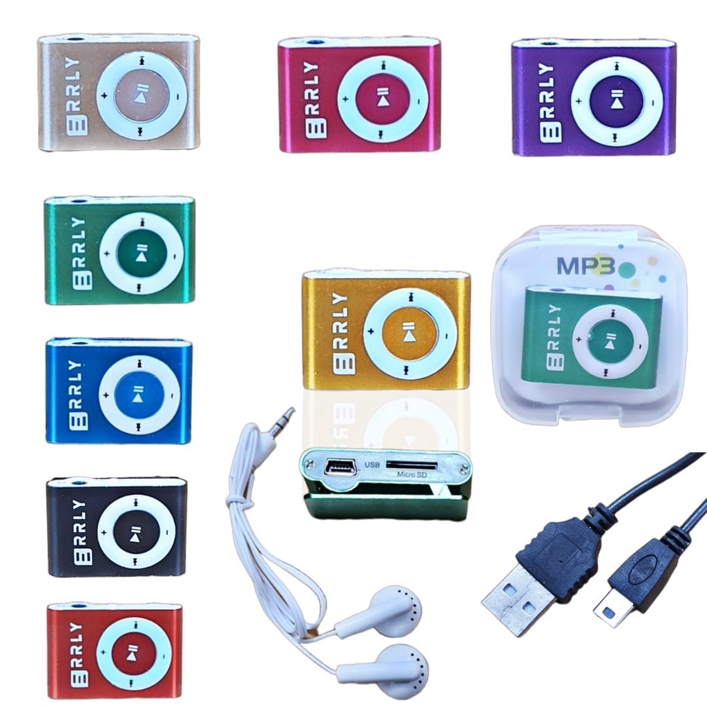 Mp3 Mini Music Player  Mp3 Jepit Slot Memory Card Mp3 iron clip Mp3 Jepit Shuffle Bahan Metal