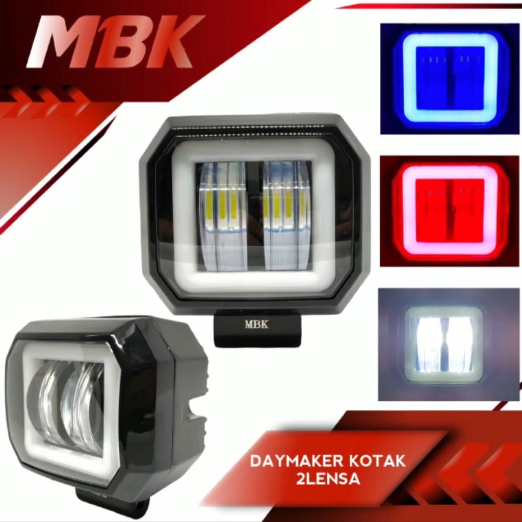 Lampu Tembak Sorot LED 4D Mata Lensa CWL 2 Model kotak 20Watt AE 12-80Volt merah biru model flash