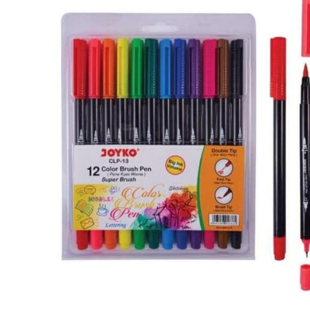 

Best!!-368 Color Brush Pen/Pena Kuas CLP-13 Joyko 12 Warna Super Brush Doodles