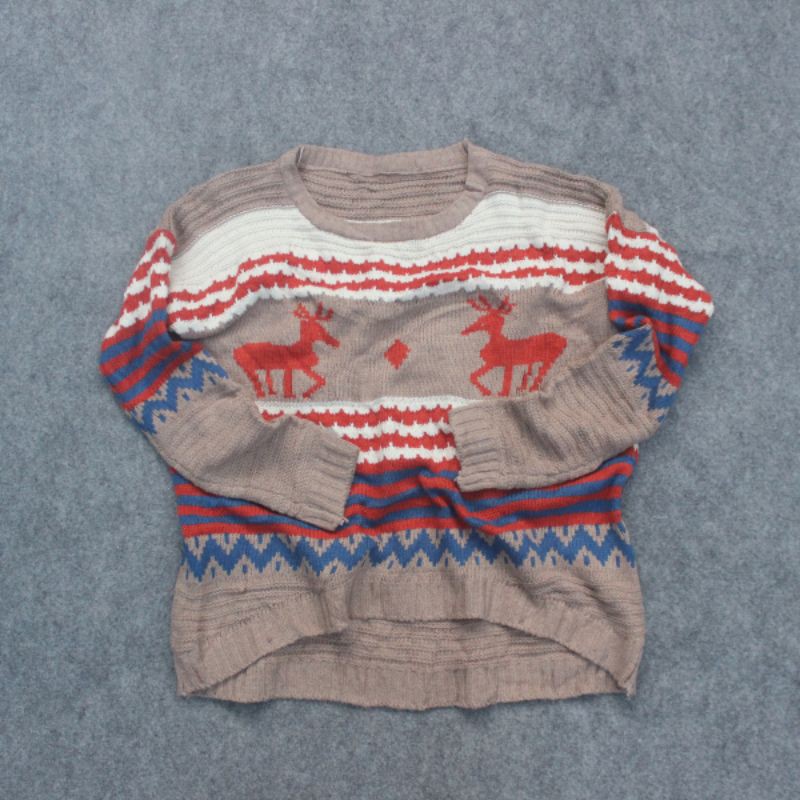 Sweater Rajut Unknown Brown pastel Navajo Laris Murah