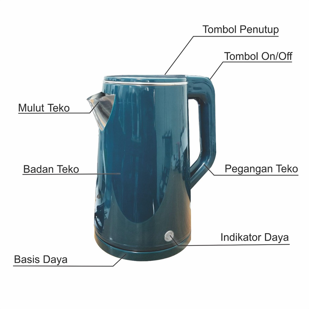 MILIKI SEGERA Teko Elektrik / Pemanas Air Pembuat Kopi Teh Teko Listrik pemanas air Electric Kettle ketel besar 2.5L otomatis stainless