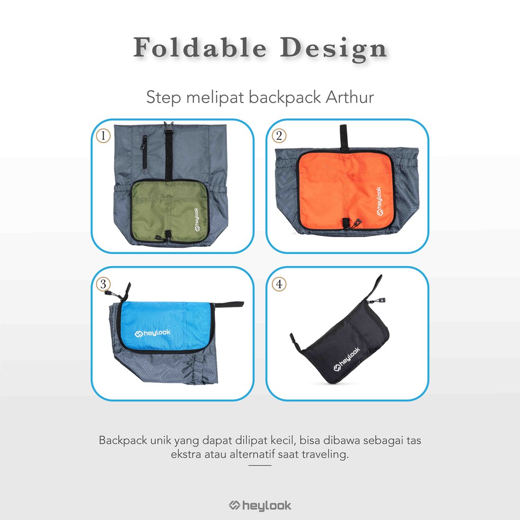 [BISA COD] Tas Ransel Lipat  Tas Punggung Pria Ransel Backpack Gulung Travel bag Tahan Air Original