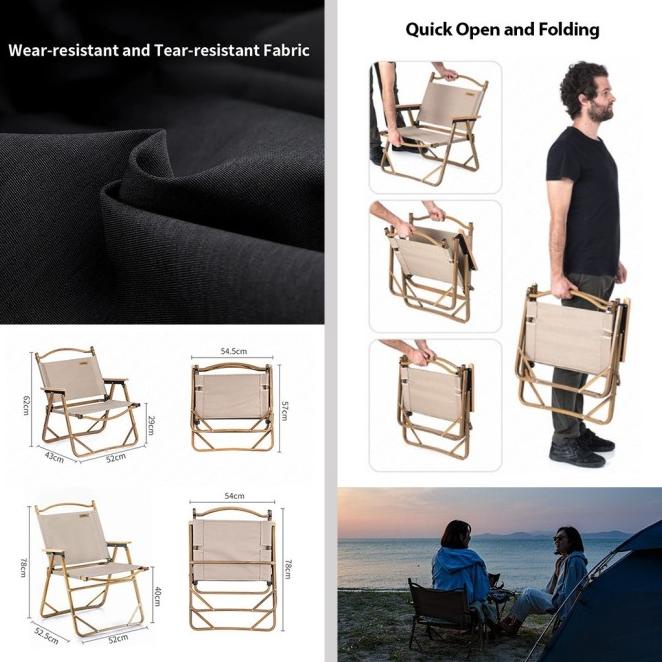Kursi Lipat Naturehike Nh20Jj007 Wood Grain Folding Chair