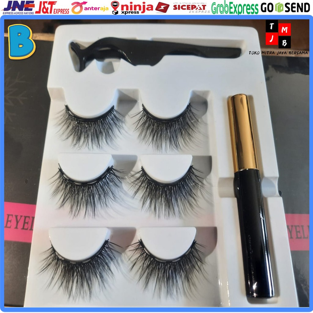 MAGNETIC EYELASH BULU MATA MAGNET EYELINER MAGNET 3 PAIRS BULU MATA PALSU MAGNETIK