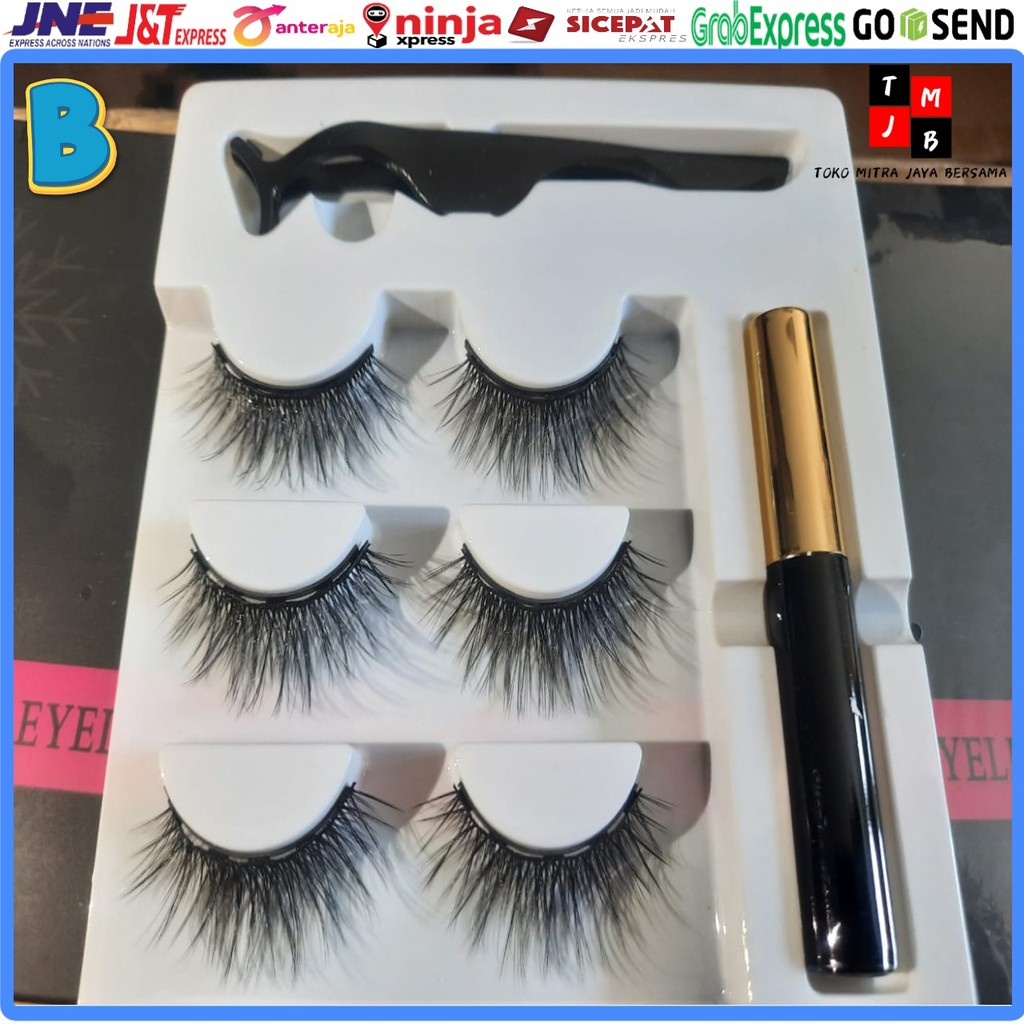 MAGNETIC EYELASH BULU MATA MAGNET EYELINER MAGNET 3 PAIRS BULU MATA PALSU MAGNETIK