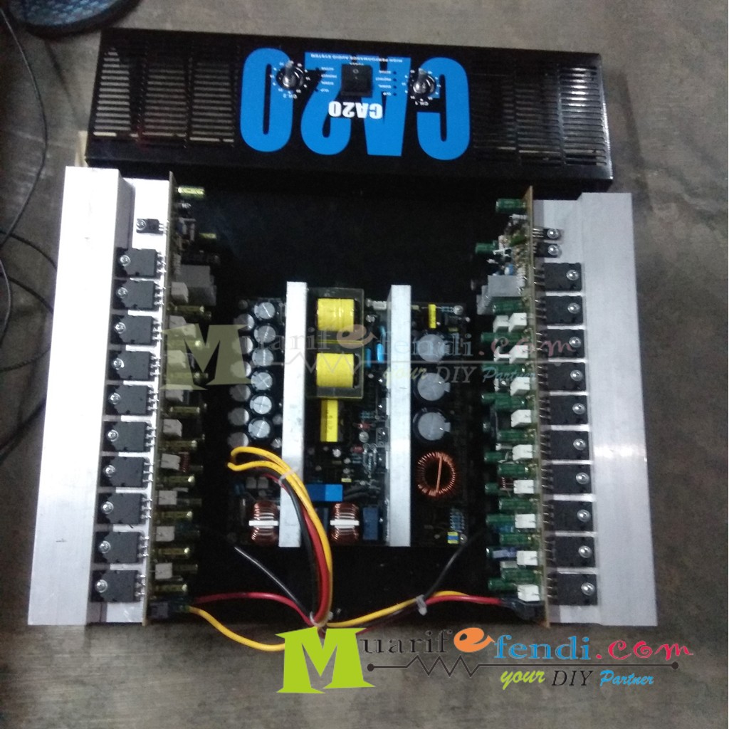 Power Amplifier 1900Watt STEREO YIROSHI BU3U KOMPLIT BOX dan SMPS 3KW 90Vdc SIAP PAKAI