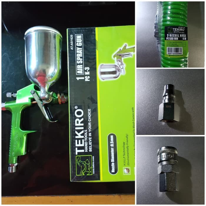Spray Gun Kumplit K3A 12 M Tekiro - Alat Cat Spray Gun Komplit Tekiro - Spray Gun Paket TEKIRO