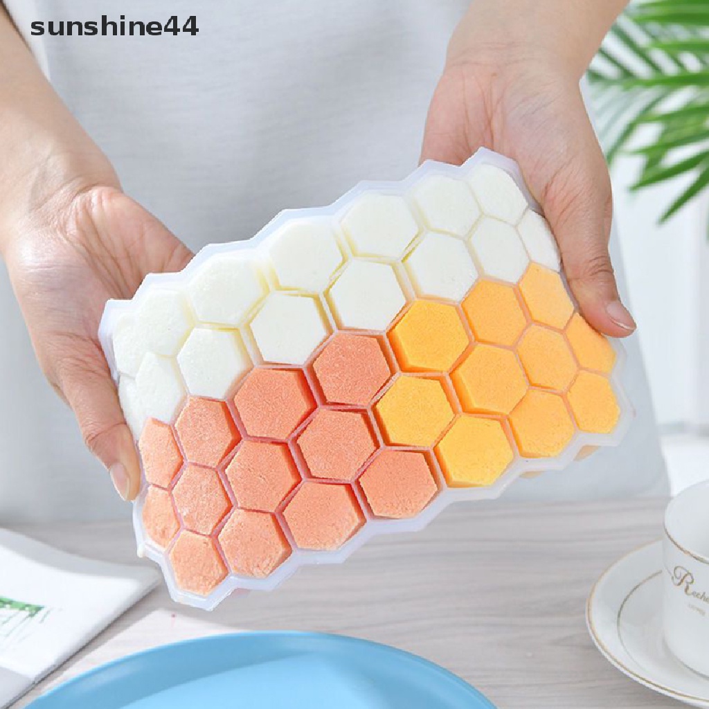 Sunshine Cetakan Es Batu DIY Bentuk Sarang Lebah Bahan Silikon Dengan Tutup