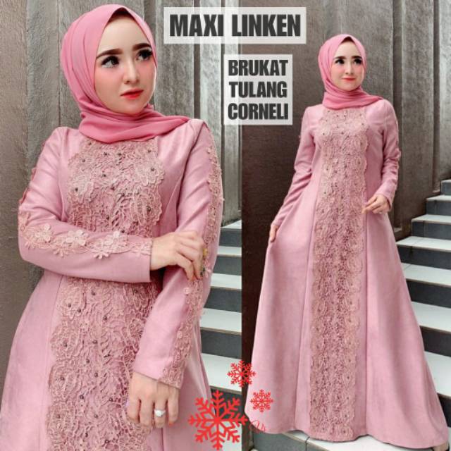 MAXY LINKEN MOSCREPE BRUKAT FASHION WANITA MUSLIM MURAH VSHM ADA VIDEO REAL PICT