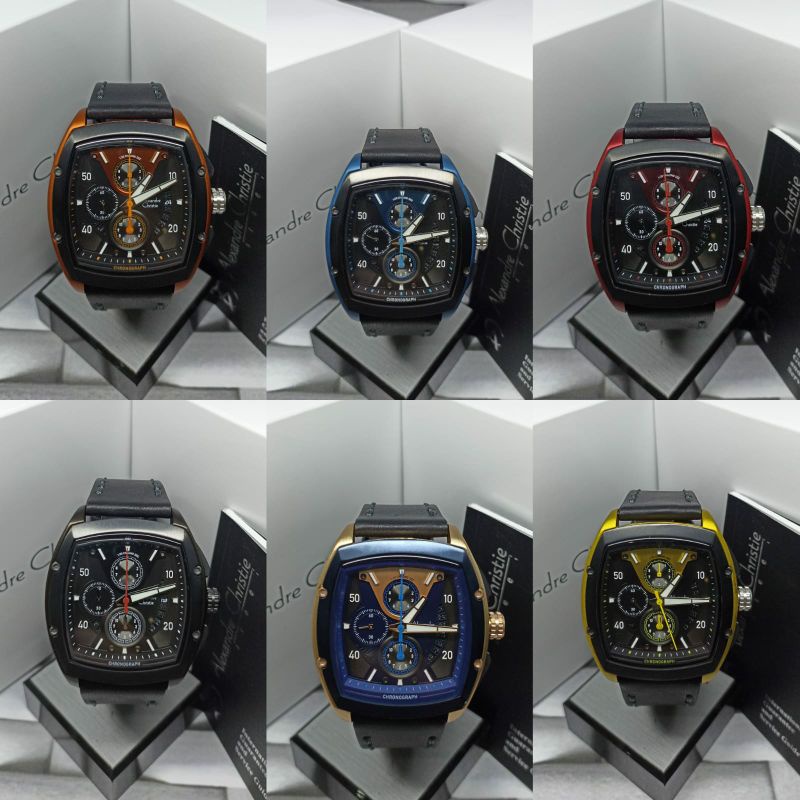 Jam Tangan Pria Alexandre Christie 6610 AC6610 AC 6610 Tali Kulit