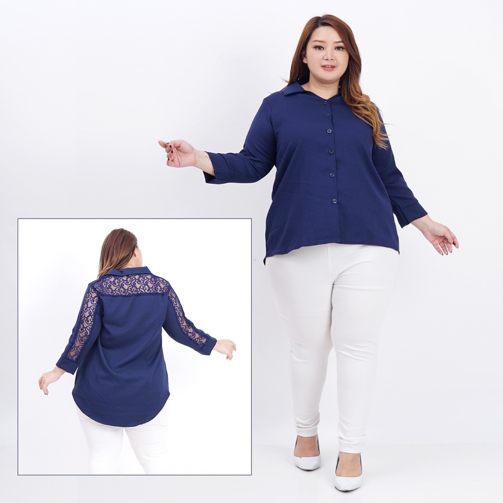 Atasan Bigsize Blouse Jumbo Wanita Kombi Brukat 020