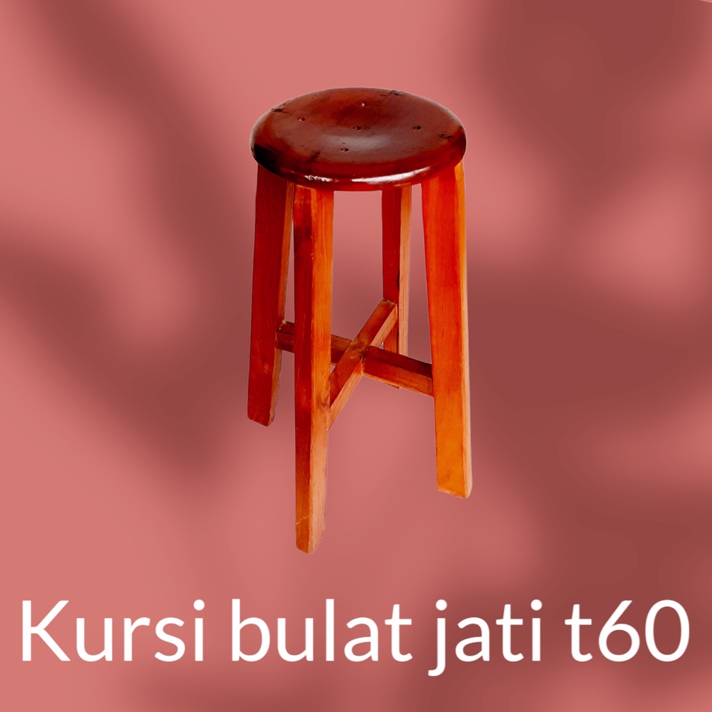 Kursi Jati Bulat Tinggi 60 cm