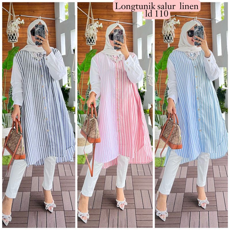 LONG TUNIK SALUR LINEN BY ALVARO COLLECTION