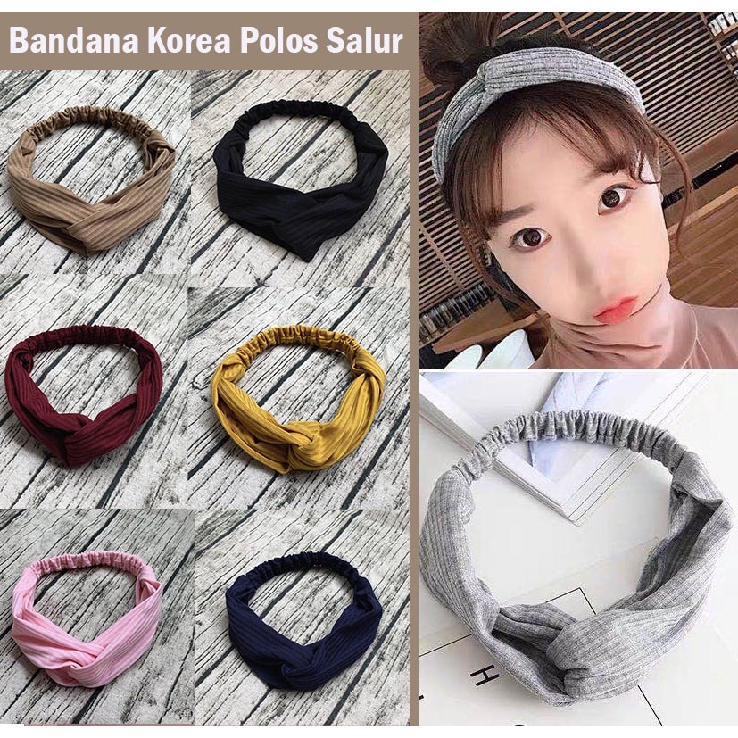 Bando Bandana Korea / Bando Polos Salur - Bando Bandana Simpul Korea - Headband