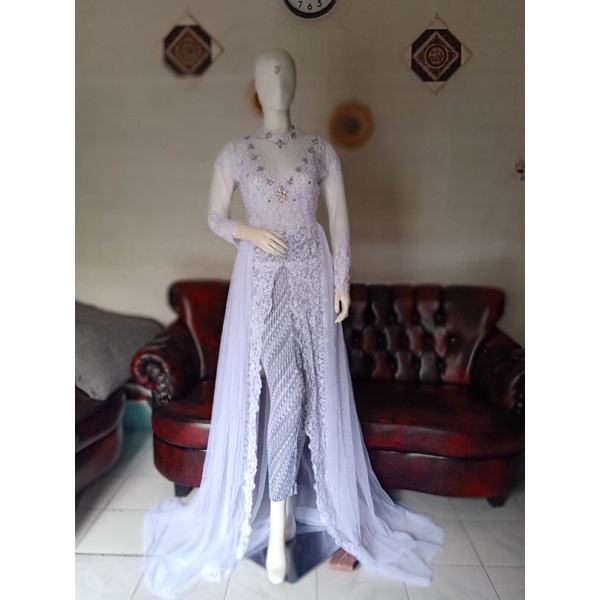 Kebaya Putih Doubel tile payet MURAH