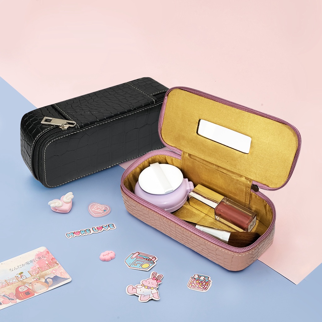 Pouch make up mini beauty case kecil tempat makeup lipstik dan alat rias travel organizer kotak aksesoris wanita
