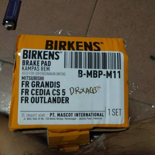 Brake Pads Kampas Rem Depan Mitsubishi Outlander Grandis merk Birkens