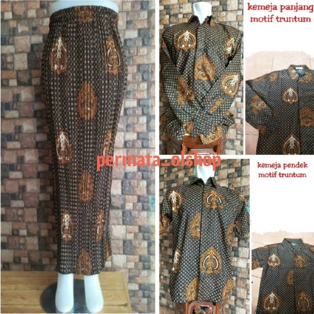 COD Kemeja Batik Semi Sutra / Batik Motif Teruntum / Batik Couple / Batik Couple Kemeja dan Prisket