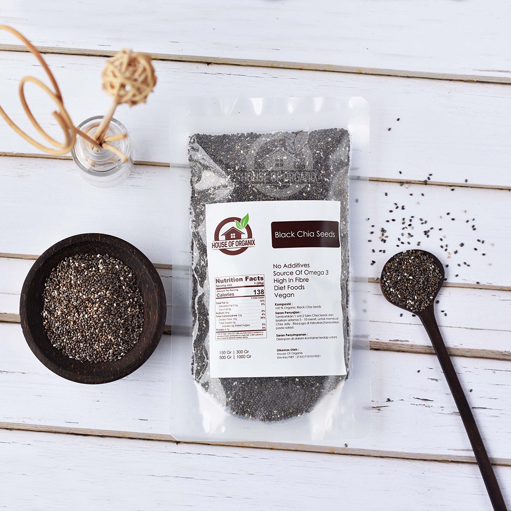 Organic Black Chia Seeds 150 Gr