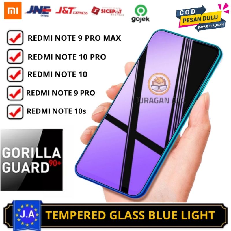 Tempered Glass Tg Full Clear Blue Light Ray Xiaomi Redmi Note 10s 10 10Pro 9 Pro Max Full Screen