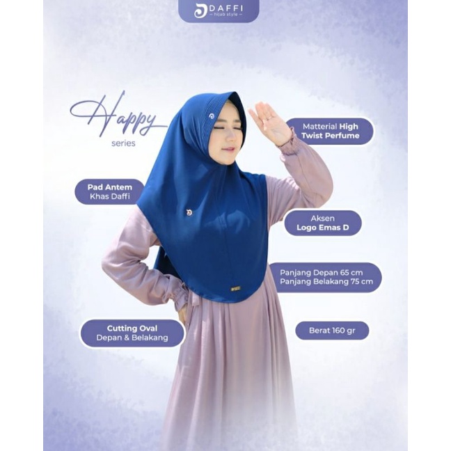 Bergo HAPPY Daffi original hijab simple best seller