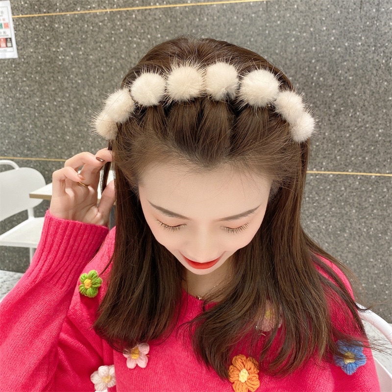 Bando Pita rambut mutiara akrilik Korea