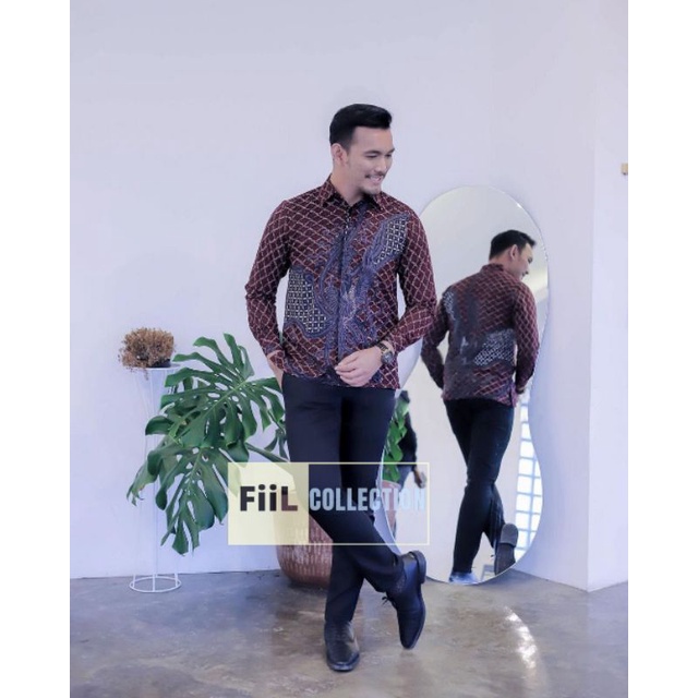 Kebaya Couple Modern, Kebaya Tunangan Lamaran, Kebaya Wisuda, Kebaya Kondangan-Kemejanya(maroon)