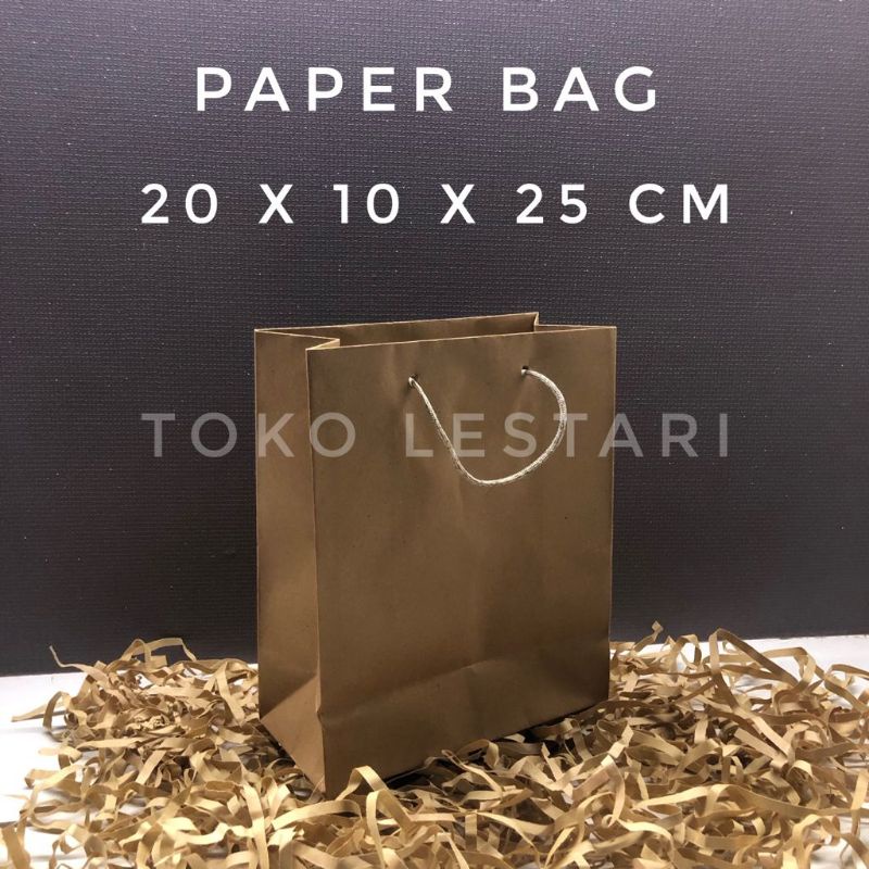 

Paper bag polos / Tas kertas belanja / shoping / Kantong Souvenir dan Kue R6 20x10x25 cm